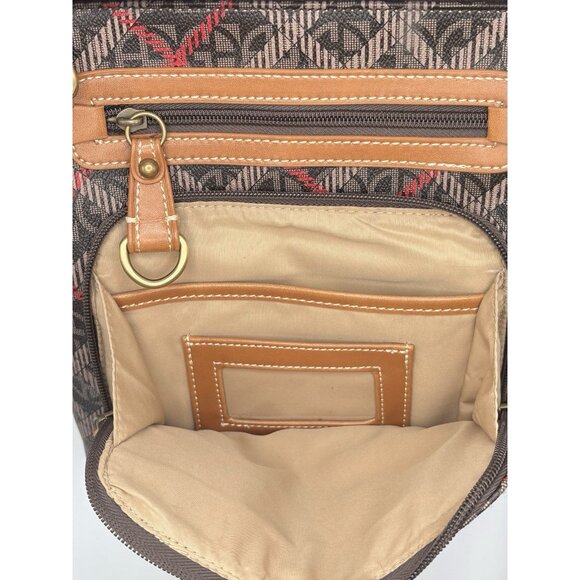 Giani Bernini Block Signature Crossbody Bag Brown Red - Picture 9 of 13